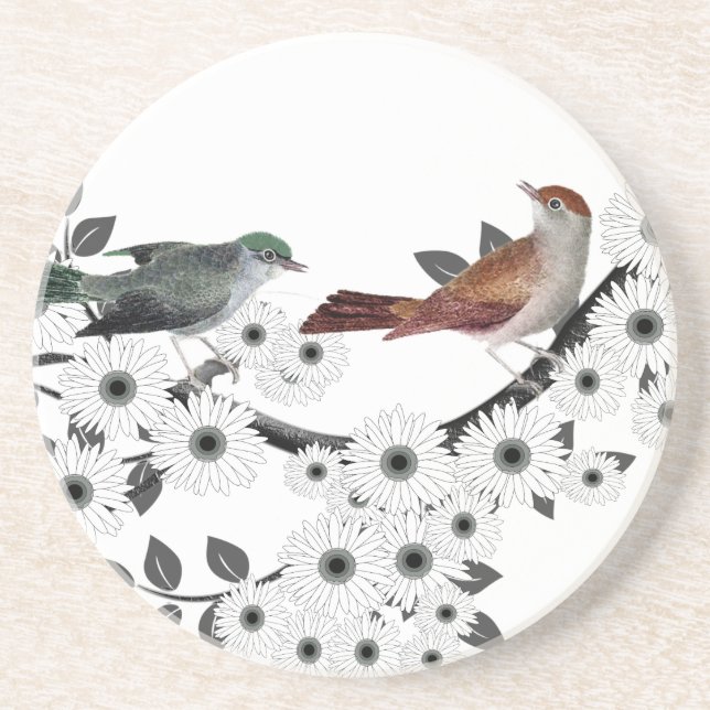 Vintage Birds Underlägg Sandsten (Framsidan)