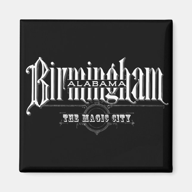 Vintage Birmingham, AL Magnet (Framsidan)