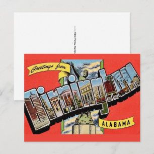 Vintage Birmingham AL Välkomst vykort
