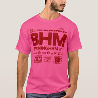 Vintage Birmingham BHM Flygplatskod Resedagartid T Shirt