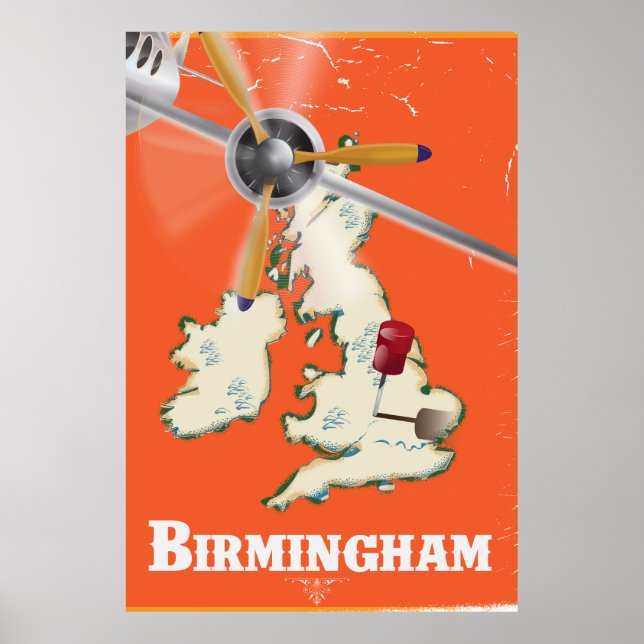 Vintage Birmingham-resemalj Poster (Framsidan)