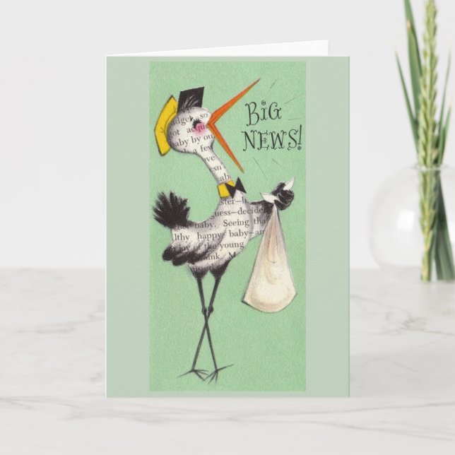 Vintage Birth Notice Meddelande (Framsida)