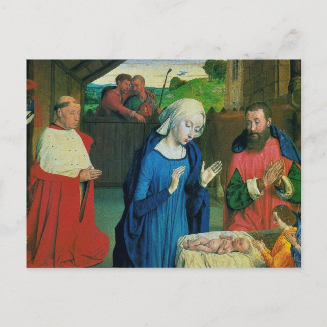 Vintage Birth of Jesus Postcard Vykort (Framsida)