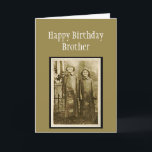 Vintage Birthday Brother Roligt Photo Kort<br><div class="desc">Roligt Vintage Foto av två bröder i regnet. Underbara hälsning för brodern du uppskattar.</div>
