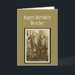 Vintage Birthday Brother Roligt Photo Kort<br><div class="desc">Roligt Vintage Foto av två bröder i regnet. Underbara hälsning för brodern du uppskattar.</div>