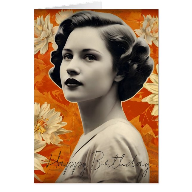 VINTAGE BIRTHDAY CARD OBS KORT (Framsidan)