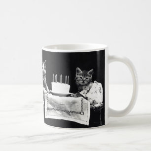 Vintage Birthday Cats Kaffe koppar