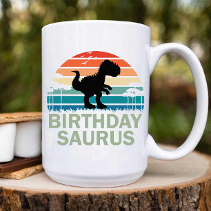 Vintage Birthday Dinosaur för bästa vän Två-Tonad Mugg