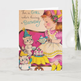 vintage Birthday Girl 1940 Kort