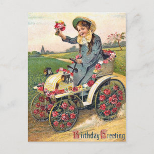 Vintage Birthday Hälsning Vykort