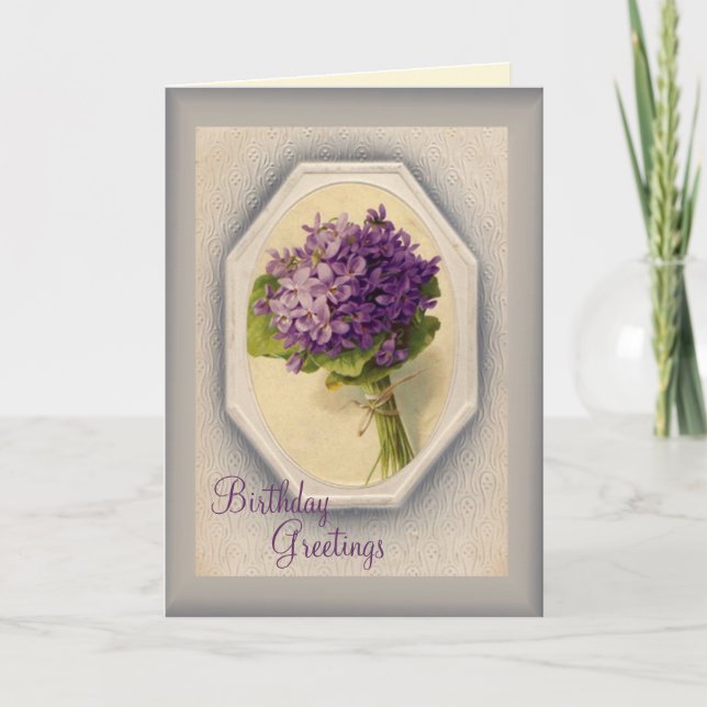 Vintage Birthday Kort (Framsida)