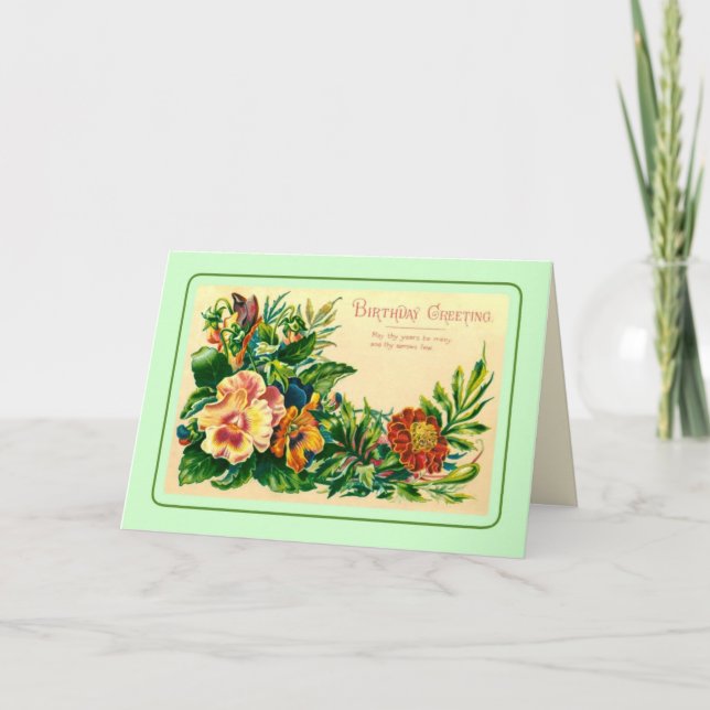 Vintage Birthday Kort (Framsida)
