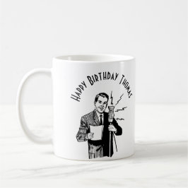 Vintage Birthday Radio Announcer Kaffemugg