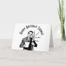 Vintage Birthday Radio Announcer Kort