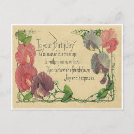 Vintage Birthday Sweet äras Vykort