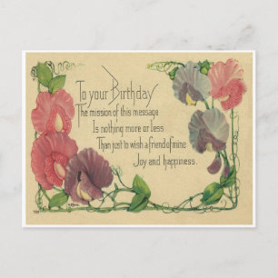 Vintage Birthday Sweet äras Vykort