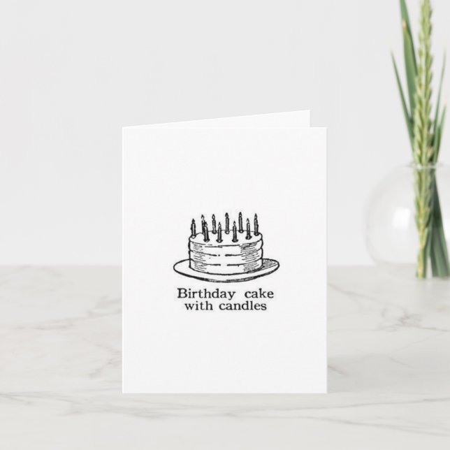 Vintage Birthday Teckning Tack Kort (Framsida)