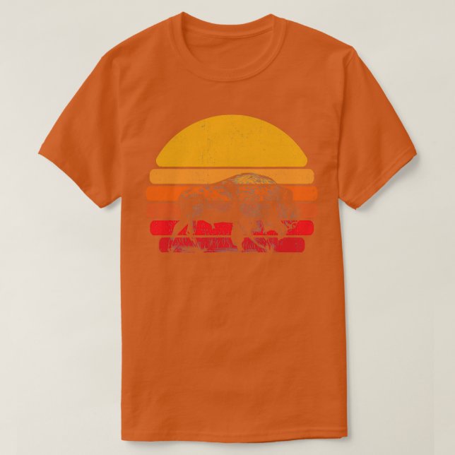 Vintage Bison Hunter Retro 2 T Shirt (Design framsida)