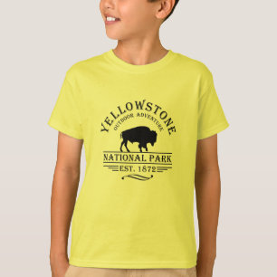 Vintage Bison Yellowstone Nationalpark T Shirt