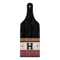 Vintage Bistro Tile Cranberry och Guld Monogram