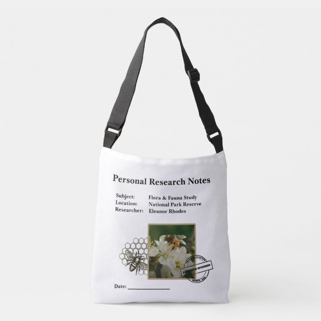 Vintage Bivägforskningsjournal Axelväska Tote (Framsida)