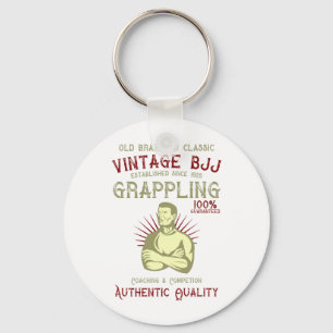 Vintage BJJ Retro Grappling Brazilian Jiu Jitsu Nyckelring