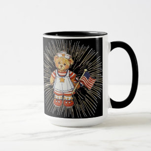Vintage Björn med moderna vita Fireworks Mugg