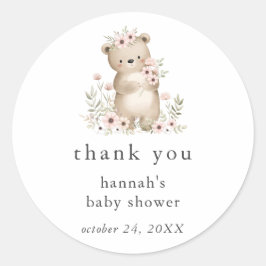 Vintage Björn Woodland Baby Shower Klistermärke