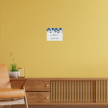 Vintage blå akvarell blommande bröllop