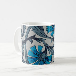 Vintage Blå Antik Blomma konst rustik Kakeldekorat Kaffemugg