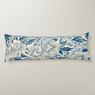 Vintage Blå Asiatisk Blommig: Antik Chinoiserie Kroppskudde