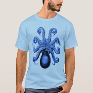 Vintage Blå bläckfisk 1 under Tee Shirt