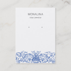 Vintage Blå blomma Visning för avföring av jud Visitkort