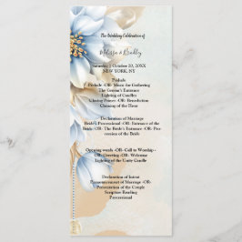 Vintage Blå blommig ceremoniprogram Program