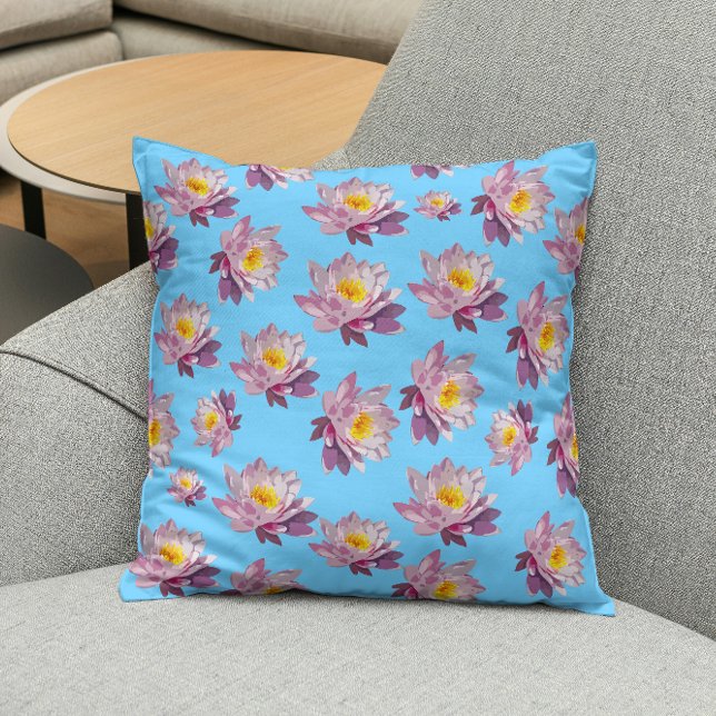 Vintage blå Blommigt Kudde ( Vintage blue floral pillow at home :D)