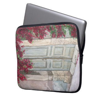 Vintage Blå Dörr Laptop Fodral