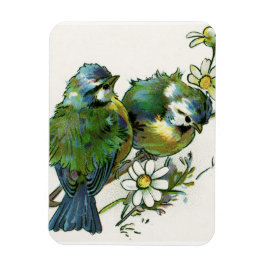 Vintage Blå Fåglar Magnet