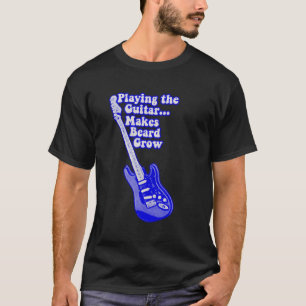 Vintage blå gitarr med motiverande ord t shirt