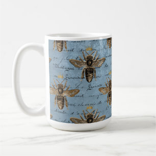 Vintage Blå honungsbin Kaffemugg