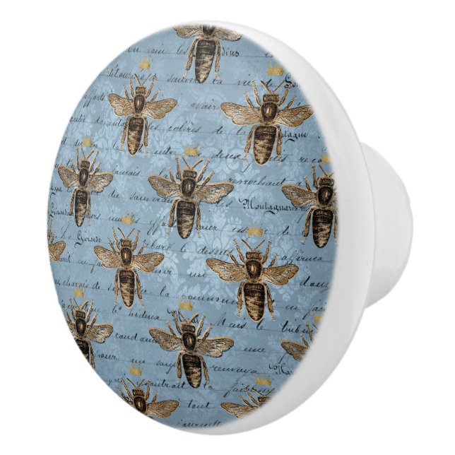 Vintage Blå honungsbin Knopp (Höger)