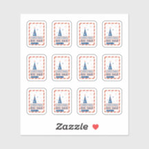 Vintage Blå Julreaffärsetiketter