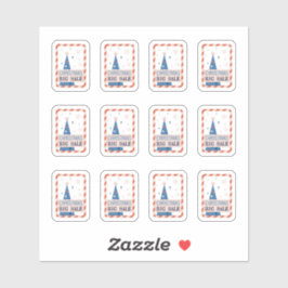 Vintage Blå Julreaffärsetiketter Klistermärken