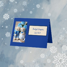 vintage blå krona par enkelt sittplatskort tack kort