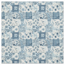 Vintage Blå Lappteknik Quilt Cottagecore Bondgård