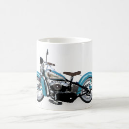 Vintage Blå motorcykel Kaffemugg