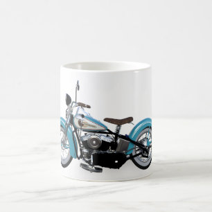 Vintage Blå motorcykel Kaffemugg