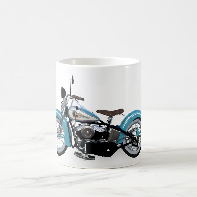 Vintage Blå motorcykel Kaffemugg (Center)
