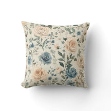 Vintage Blå och Rosenskugga Blommig