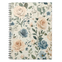 Vintage Blå och Rosig Ros Blommig