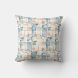 Vintage Blå & Rosenskiftande Painterly Kuddthrow Kudde